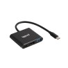 ADAPTADOR USB | IGGUAL | HUB 3 EN 1 | DISPOSITIVOS | USB C - HDMI - USB A | NEGRO