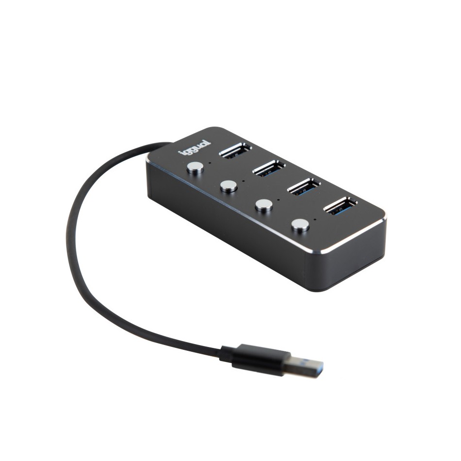 ADAPTADOR USB | IGGUAL | HUB 4 PUERTOS | DISPOSITIVOS | USB 3.1 |