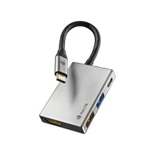 ADAPTADOR USB | NGS | MULTIPUERTO | 4 EN 1 | DISPOSITIVOS | USB C - USB A - HDMI | PLATA
