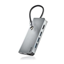 ADAPTADOR USB | NGS | MULTIPUERTO | 8 EN 1 | DISPOSITIVOS | USB C - USB A - HDMI - RJ45 | PLATA