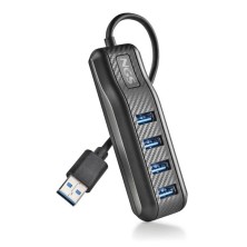 ADAPTADOR USB | NGS | HUB 4 PUERTOS | DISPOSITIVOS | USB C - USB A | NEGRO