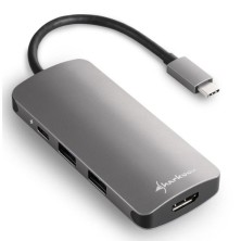 ADAPTADOR USB | SHARKOON | MULTIPUERTOS | USB 3.2 GEN 1 (3.1 GEN 1) | 5000 MBIT/S | GRIS