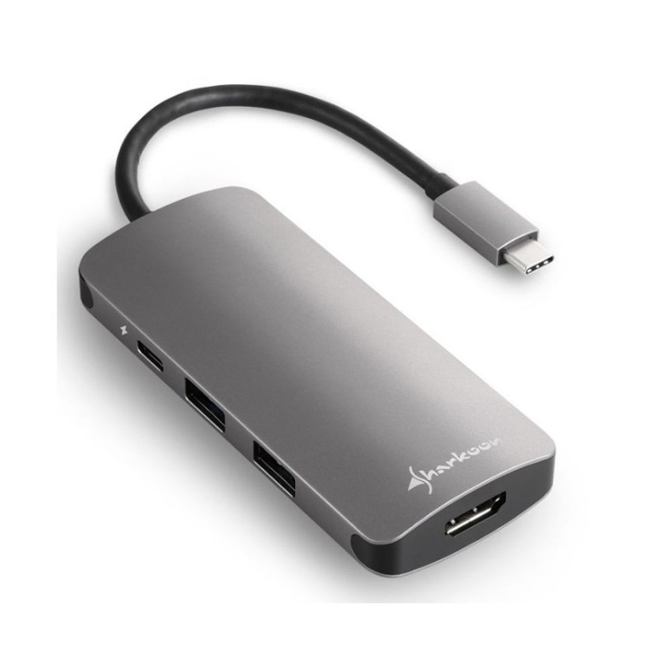 ADAPTADOR USB | SHARKOON | MULTIPUERTOS | USB 3.2 GEN 1 (3.1 GEN 1) | 5000 MBIT/S | GRIS