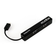 ADAPTADOR USB | APPROX | 4 PUERTOS | DISPOSITIVOS | MICRO USB - USB 2.0 | NEGRO