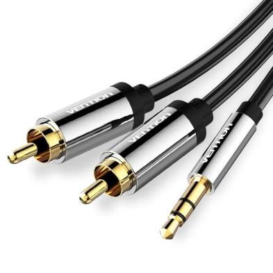 Cable Estéreo Vention BCFBH | 3.5 mm/M- 2x RCA/M | Negro | 2 M