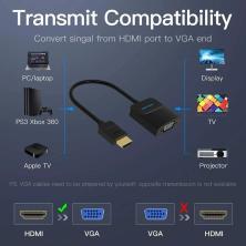 Convertidor HDMI a VGA Vention 42161/ HDMI Macho a VGA Hembra
