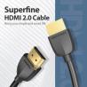 Cable HDMI Portatil Vention | 2.0 | 4K | AAIBH | HDMI Macho | HDMI Macho | 2m | Negro