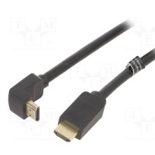 Cable HDMI Acodado 2.0 4K AAQBH Vention | HDMI Tipo A/M - HDMI Tipo A/M | Negro | 2 M