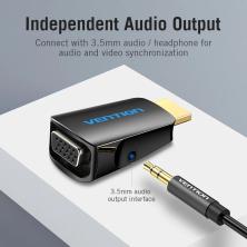 Adaptador Conversor Vention AIDB0/ HDMI Macho a VGA Hembra/ Audio Jack 3.5mm