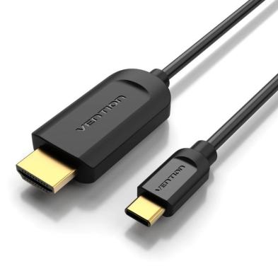 Cable Conversor HDMI | 1.4 | 4K | Vention | CGUBH | USB Tipo-C Macho | HDMI Macho | 2m | Negro