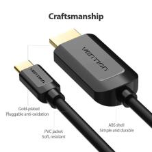 Cable Conversor HDMI 1.4 4K Vention CGUBH/ USB Tipo-C Macho - HDMI Macho/ 2m/ Negro