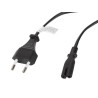 Cable de Alimentación Lanberg | CEE 7/16 - IEC 320 C7 | Negro | 3M