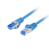 CABLE DE RED | LANBERG | LATIGUILLO | CAT.6A | S/FTP | FLUKE PASSED | AZUL | 0.25M