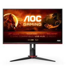 AOC G2 27G2U5/BK pantalla para PC 68,6 cm (27") 1920 x 1080 Pixeles Full HD LED Negro, Rojo