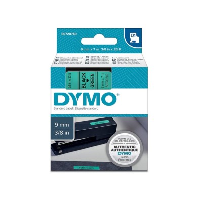Etiquetas Estándar DYMO D1 | 9mm x 7m | Negro sobre Verde