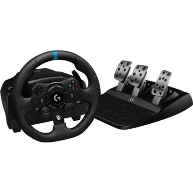 VOLANTE LOGITEC | G923 | GAMING RACING WHELL & PEDALS | XBOX | PC | NEGRO