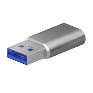 Adaptador USB 3.2 GEN 2 AISENS | A108-0677 | USB Tipo-C Hembra - USB Macho | 32mm | Gris