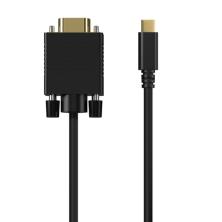AISENS Cable Conversor USB-C a VGA, USB-C/M-HDB15/H, Negro, 0.8M