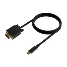 AISENS Cable Conversor USB-C a VGA, USB-C/M-HDB15/H, Negro, 0.8M