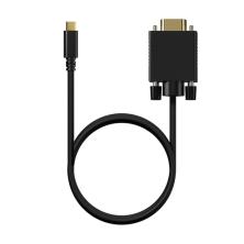 AISENS Cable Conversor USB-C a VGA, USB-C/M-HDB15/H, Negro, 0.8M