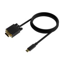 AISENS Cable Conversor USB-C a VGA, USB-C/M-HDB15/H, Negro, 1.8M
