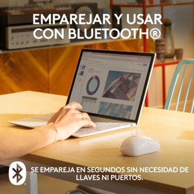 Ratón Logitech M240 | Bluetooth | Inalámbrico | Ambidextro | Blanco