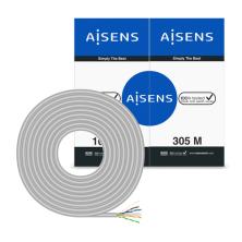 AISENS Cable de Red RJ45 Cat.6 UTP Rigido AWG23 CCA (aleacion), Gris, 305 m