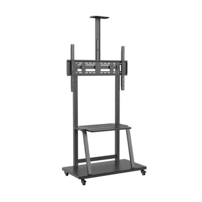 Soporte de Suelo AISENS | ECO con Rueda | Bandeja para DVD y Soporte de Cámara | Monitor/TV | 150Kg | 37-100" | Negro