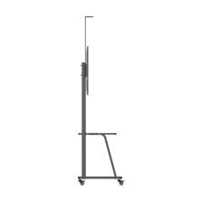 AISENS Soporte de Suelo ECO con Rueda, Bandeja para DVD y Soporte de Cámara para Monitor/TV 150Kg de 37-100, Negro