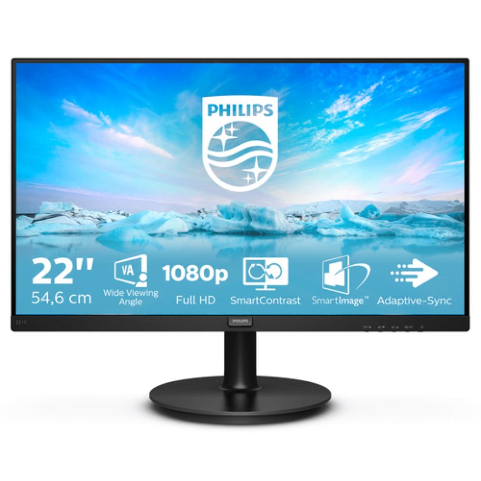 Philips V Line 221V8A/00 LED display 54,6 cm (21.5") 1920 x 1080 Pixeles Full HD Negro