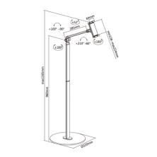 AISENS Soporte De Suelo Universal Ajustable (2 Pivotes) Para Tablet, Negro