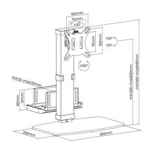 AISENS Soporte De Mesa Eco Giratorio E Inclinable Para Monitor/tv Y Mini Pc 8kg De 17-32, Negro