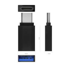 AISENS Mini Adaptador Aluminio USB 3.2 Gen1 3A, Tipo USB-C/M-A/H, Negro