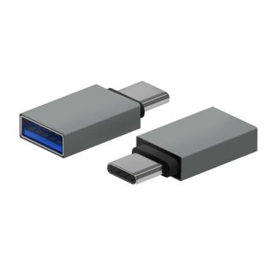 Mini Adaptador AISENS | Aluminio | USB 3.2 Gen 1 | 3A | Tipo USB-C/M-A/H | Gris