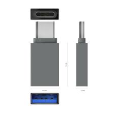 AISENS Mini Adaptador Aluminio USB 3.2 Gen1 3A, Tipo USB-C/M-A/H, Gris