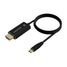 AISENS Cable Conversor Aluminio USB-C A HDMI 2.1 8k@60Hz, USB-C/M-HDMI/M, Negro, 1.0m