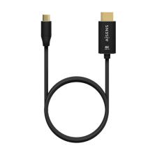 AISENS Cable Conversor Aluminio USB-C A HDMI 2.1 8k@60Hz, USB-C/M-HDMI/M, Negro, 1.0m