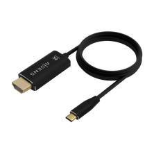 AISENS Cable Conversor Aluminio USB-C A HDMI 2.1 8k@60Hz, USB-C/M-HDMI/M, Negro, 2.0m