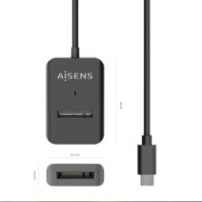 AISENS USB-C Dock M.2 (NGFF) ASUC-M2D011-BK SATA/NVMe A USB3.1 Gen2, Negra