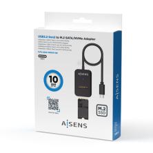 AISENS USB-C Dock M.2 (NGFF) ASUC-M2D011-BK SATA/NVMe A USB3.1 Gen2, Negra