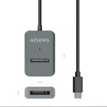 AISENS USB-C Dock M.2 (NGFF) ASUC-M2D012-GR SATA/NVMe A USB3.1 Gen2, Gris