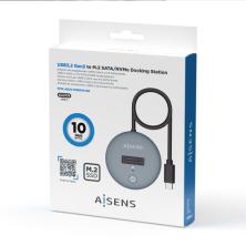 AISENS USB-C Dock M.2 (NGFF) ASUC-M2D014-GR SATA/NVMe A USB3.1 Gen2, Gris