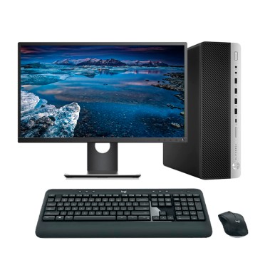 HP EliteDesk 800 G4 SFF Core i5 8500 3.0 GHz | LCD 24" | 16 GB | 256 NVME | TEC. Y RATÓN INALÁMBRICO| DP | Adaptador VGA