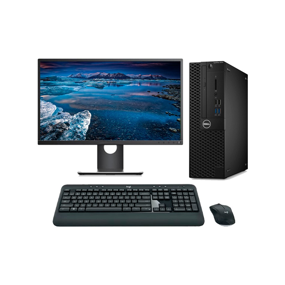 Ordenador de sobremesa reacondicionado Dell 3050 SFF Core i5 6500 con pantalla, teclado y ratón.