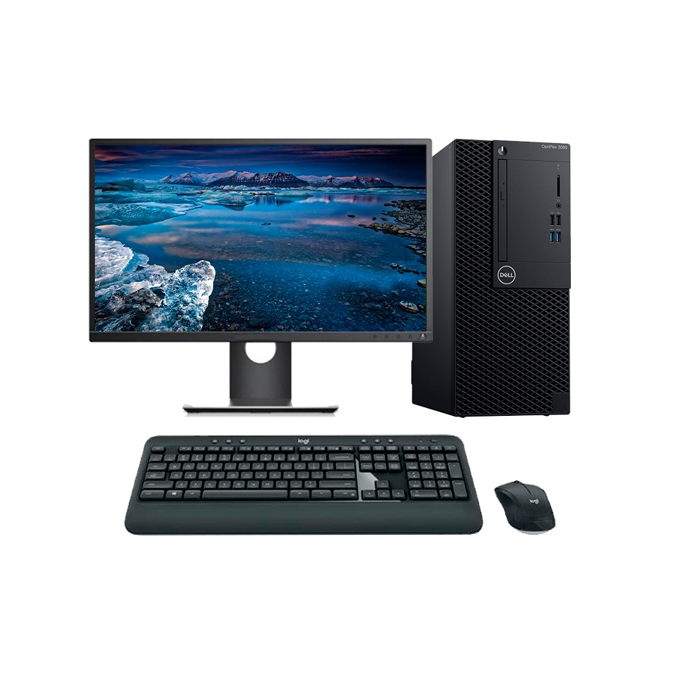 Ordenador reacondicionado Dell OptiPlex 3060 MT i5 8500 con monitor, teclado y ratón.
