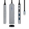 USB C dock 5 en 1 AISENS | USB-C a 1xHDMI | 1xRJ45 | 2xUSB | 1xPD | 15 cm | Gris