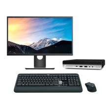 HP EliteDesk 800 G4 Mini PC Core i7 8700 3.2 GHz con Pantalla de 22" | 16 GB DDR4 | 256 NVMe | WIFI| Tec. y raton inalambrico