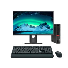 Lenovo ThinkCentre M920Q Mini PC Core i5 8400T LCD 24" | 16 GB | 256 NVMe | Tec. y raton inalambrico | HDMI | DP | Adaptador VGA