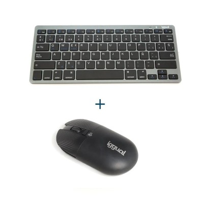 Kit Bundle Teclado y Ratón iggual Yin Bluetooth 1600 DPI Negro