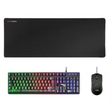 Combo Gaming Mars Gaming MCPX 3in1 RGB | USB 2.0 | Francés | Negro